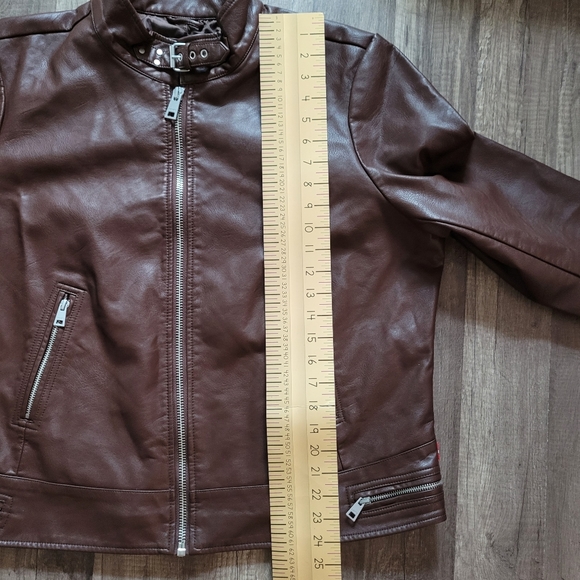 Faux Leather New Levi's Brown Jacket for Women Biker Style Size XXL - Picture 7 of 8